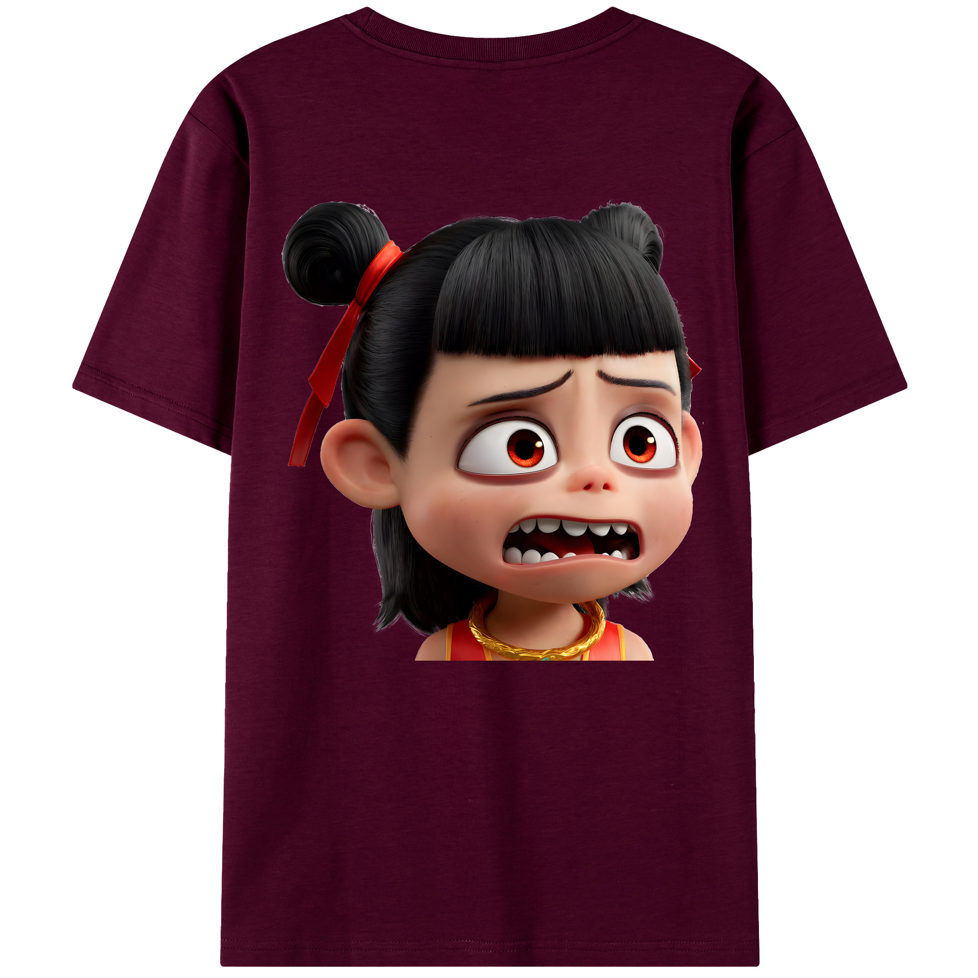 （画像用） Ne Zha 2 ナタ 魔童の大暴れ レディース半袖Tシャツ(バックプリント)